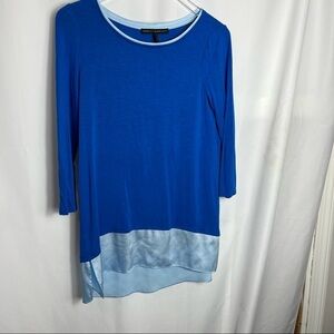 White House Black Market WHBM Woven-Hem Tunic Tee size small 1160